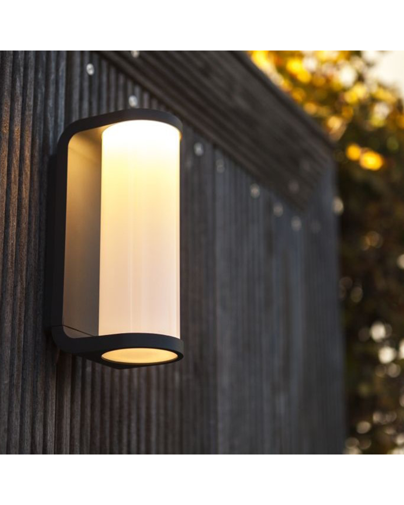 Dark grey outdoor wall lamp 20cm aluminum LED 10.2W 3000K