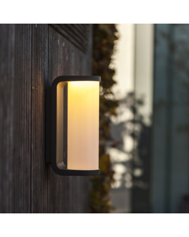 Dark grey outdoor wall lamp 20cm aluminum LED 10.2W 3000K