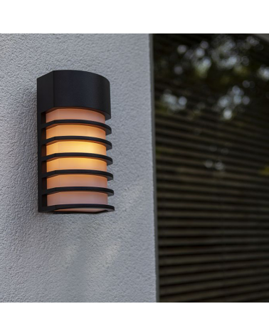 Aplique pared de exterior negro 10cm de aluminio E27