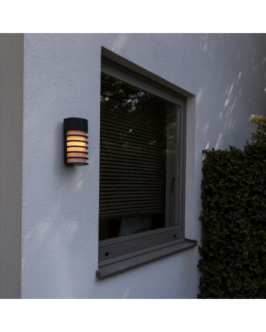Aplique pared de exterior negro 10cm de aluminio E27