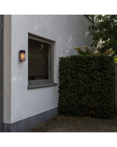 Black outdoor wall lamp 10cm aluminum E27