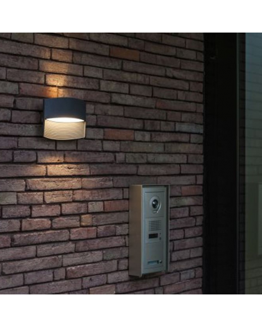 Dark grey outdoor wall lamp 18cm aluminum LED 11W 3000K