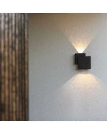 Black outdoor wall lamp 19.5cm aluminum LED 21W 3000K
