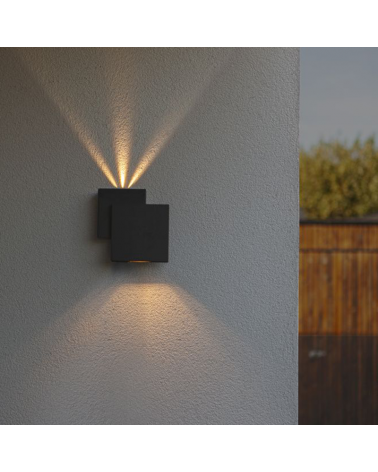 Black outdoor wall lamp 19.5cm aluminum LED 21W 3000K