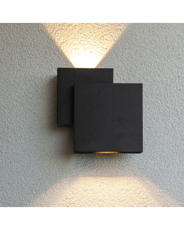 Black outdoor wall lamp 19.5cm aluminum LED 21W 3000K