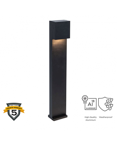 Baliza de exterior LED 65cm de aluminio acabado negro 9,5W 3000K