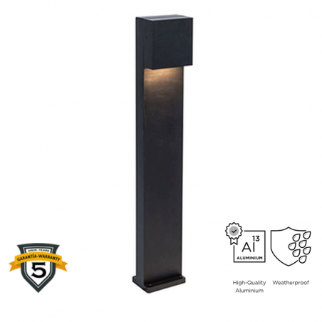 Baliza de exterior LED 65cm de aluminio acabado negro 9,5W 3000K