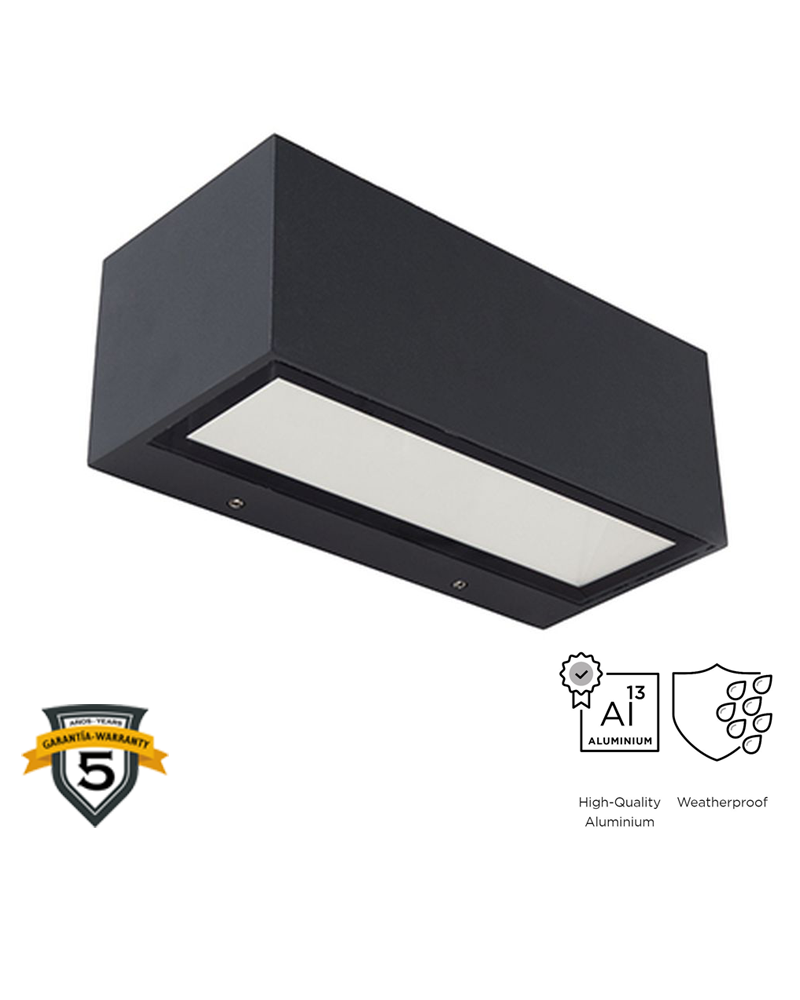Aplique pared de exterior gris oscuro 14cm de aluminio LED 21W