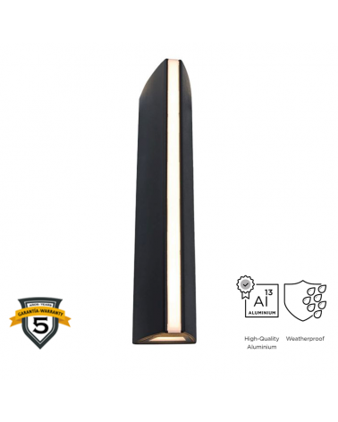 Aplique pared de exterior 30cm de aluminio LED 14,5W 3000K