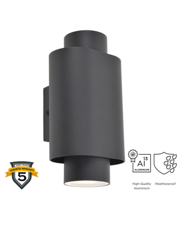 Outdoor wall light dark grey 20.2cm aluminum GU10