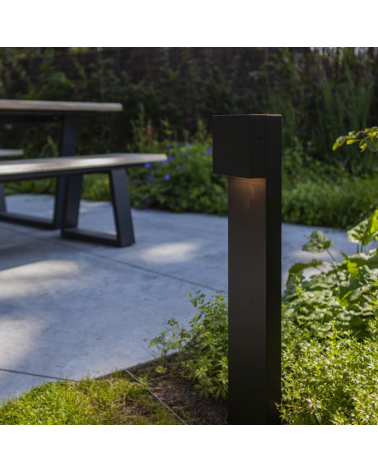 Baliza de exterior LED 65cm de aluminio acabado negro 9,5W 3000K