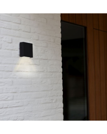 Black outdoor wall lamp 11cm aluminum LED 9.5W 3000K