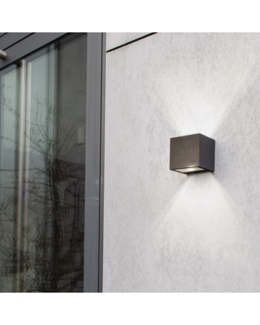 Aplique pared de exterior gris oscuro 8,6cm de aluminio LED 9W 4000K