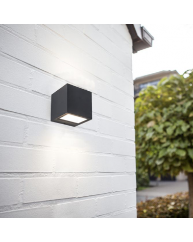 Aplique pared de exterior gris oscuro 8,6cm de aluminio LED 9W 4000K