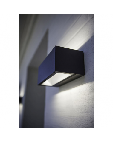 Dark grey outdoor wall light 14cm aluminum LED 21W