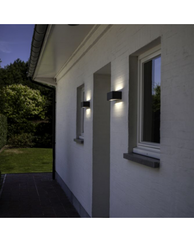 Dark grey outdoor wall light 14cm aluminum LED 21W
