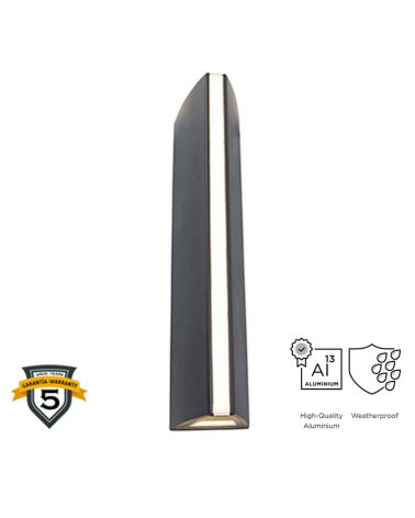 Aplique pared de exterior 30cm de aluminio LED 14,5W 3000K