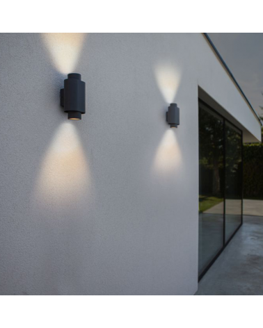 Aplique pared de exterior gris oscuro 20,2cm de aluminio GU10