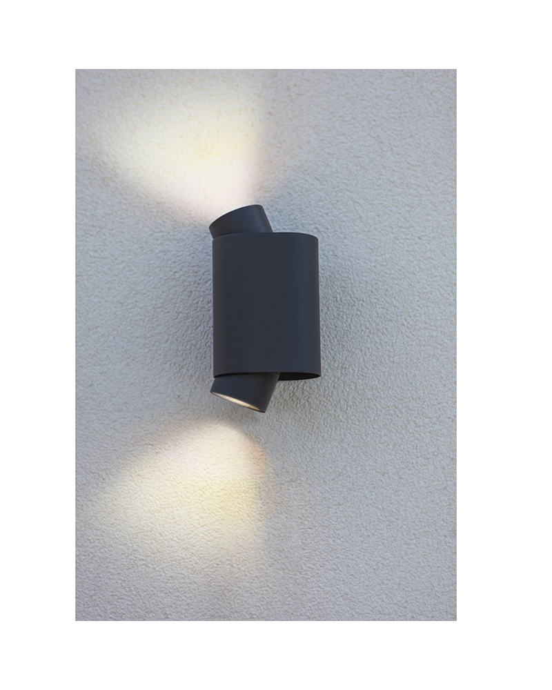 Outdoor wall light dark grey 20.2cm aluminum GU10