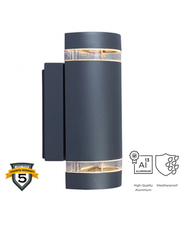Outdoor wall light dark grey 23.5cm aluminum GU10