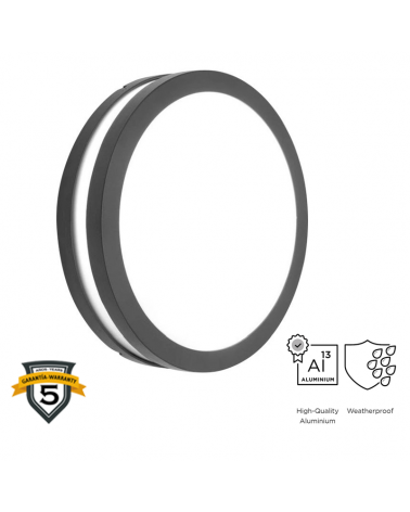 Dark grey outdoor ceiling lamp 26cm aluminum E27