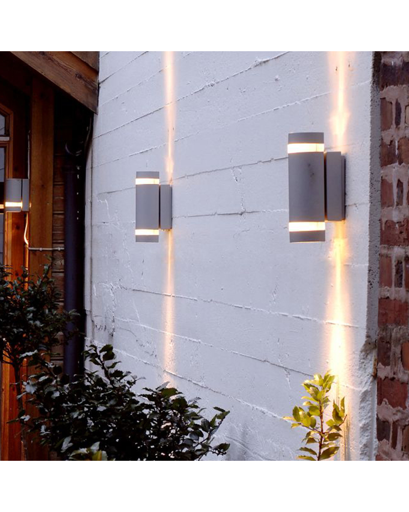 Aplique pared de exterior gris oscuro 23,5cm de aluminio GU10