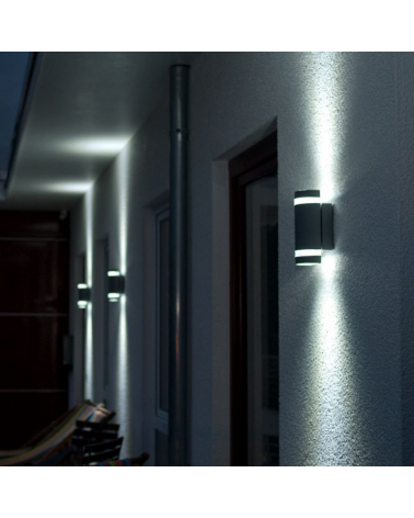 Aplique pared de exterior gris oscuro 23,5cm de aluminio GU10