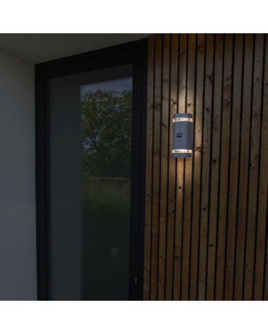 Aplique pared de exterior gris oscuro 23,9cm de aluminio GU10 SENSOR PRESENCIA