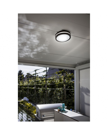 Dark grey outdoor ceiling lamp 26cm aluminum E27