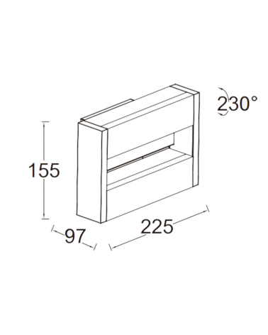 Aplique pared gris oscuro de exterior 15,5cm de aluminio luz superior e inferior LED 17,8W 3000K