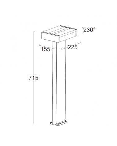 Outdoor LED beacon 71.5cm in aluminum with dark grey finish 17.8W 3000K