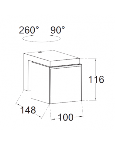 Dark grey outdoor wall light 10cm aluminum LED 12.2W 3000K