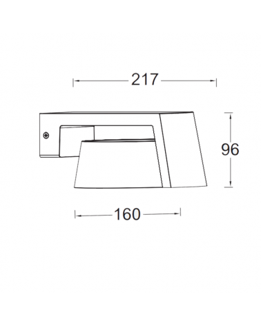 Aplique pared de exterior gris oscuro 21,7cm de aluminio LED 11,1W SWITCH 3000K/4000K