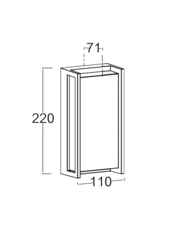 Dark grey outdoor wall lamp 22cm aluminum LED 17.3W 3000K