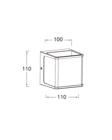 Aplique pared de exterior gris oscuro 11cm de aluminio LED 14,5W 3000K