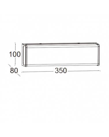 Aplique pared de exterior gris oscuro 35cm de aluminio LED 34W 4000K