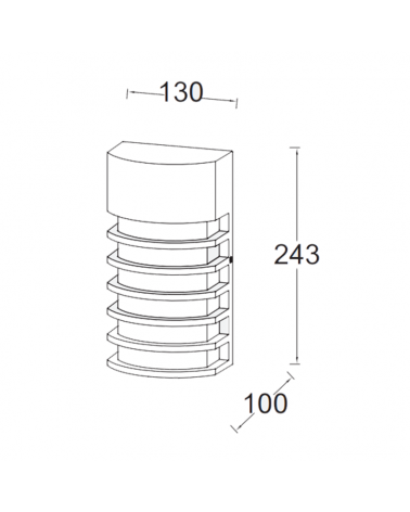 Aplique pared de exterior negro 10cm de aluminio E27