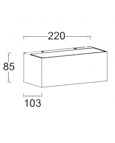 Dark grey outdoor wall light 14cm aluminum LED 21W