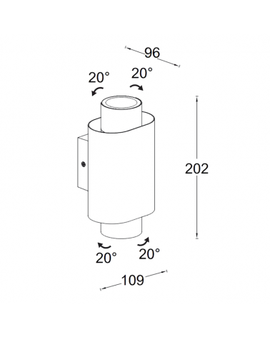 Outdoor wall light dark grey 20.2cm aluminum GU10
