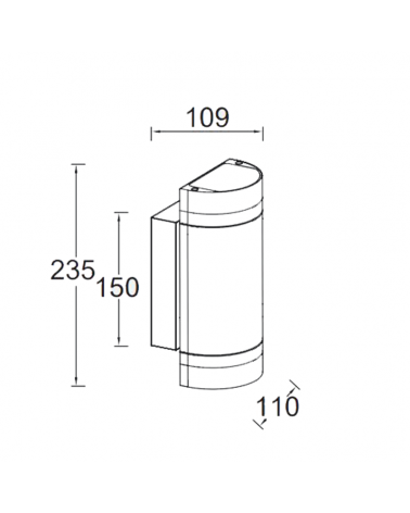 Outdoor wall light dark grey 23.5cm aluminum GU10