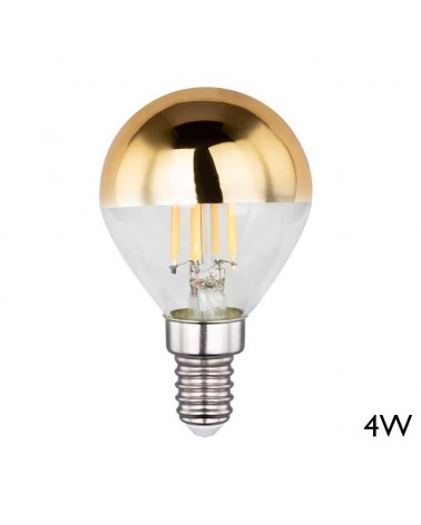 Spherical light bulb with gold mirror 4W Led gold dome E14