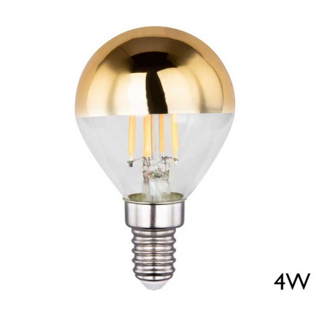 Spherical light bulb with gold mirror 4W Led gold dome E14