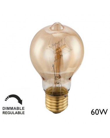 Bombilla Edison standard vintage ambar E27 60W incandescente regulable