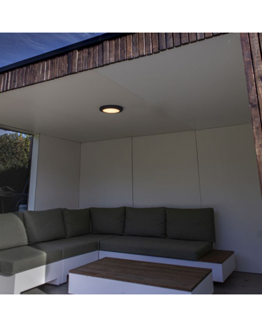 Dark grey outdoor ceiling lamp 30.5cm made of aluminum and PC LED 16.5W 3000K