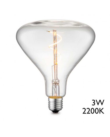 Bombilla decorativa 17cm forma embudo clara LED filamento E27 3W 160Lm 2200º K