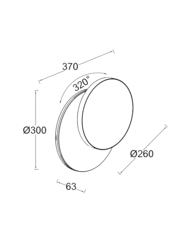 Aplique pared y techo de exterior negro 37cm de aluminio y PC LED 24,3W SWITCH 3000K/4000K