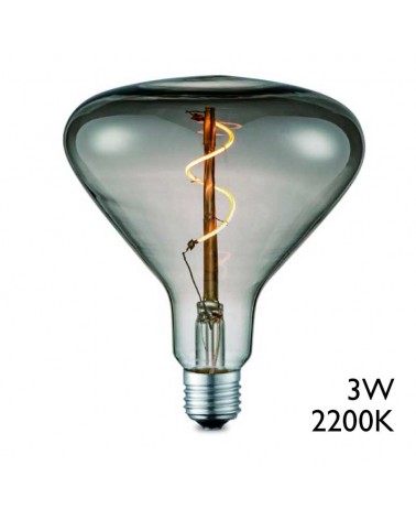 Bombilla decorativa 17cm forma embudo gris LED filamento E27 90Lm 2200º K