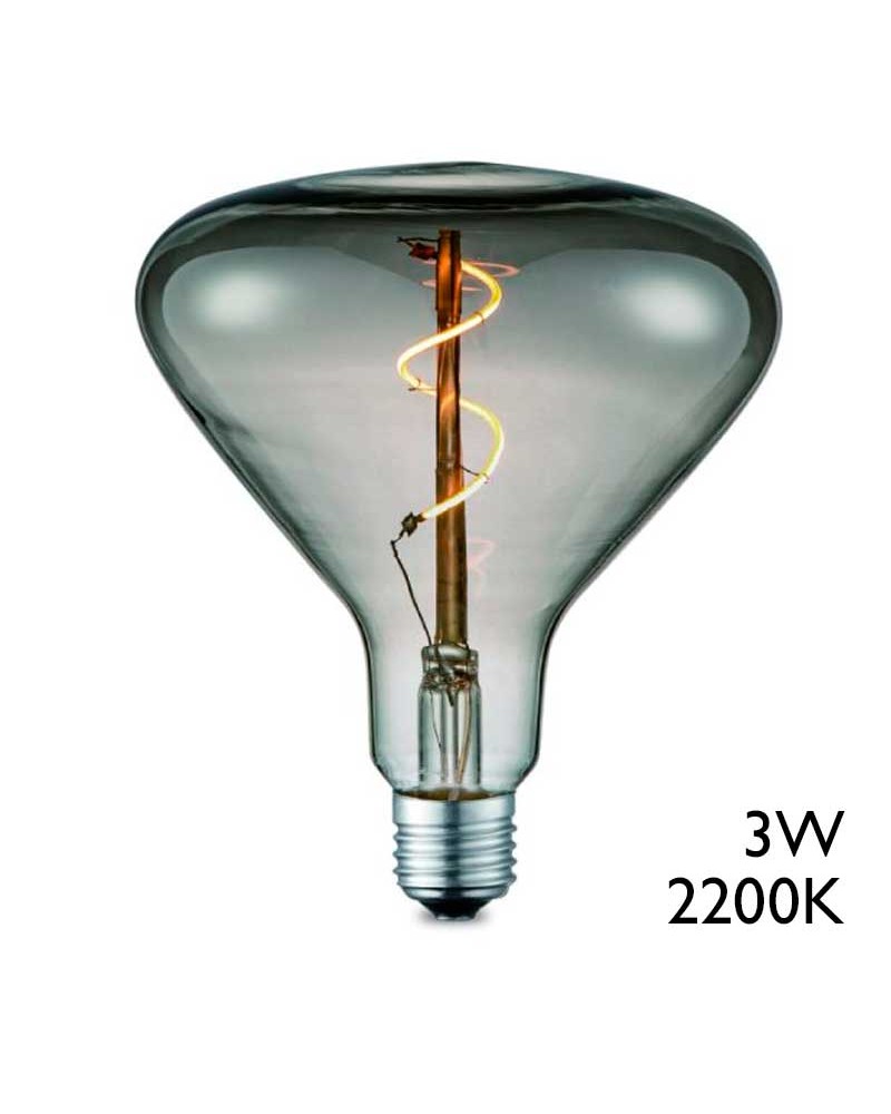 Decorative bulb 17cm funnel shape gray LED filament E27 90Lm 2200º K