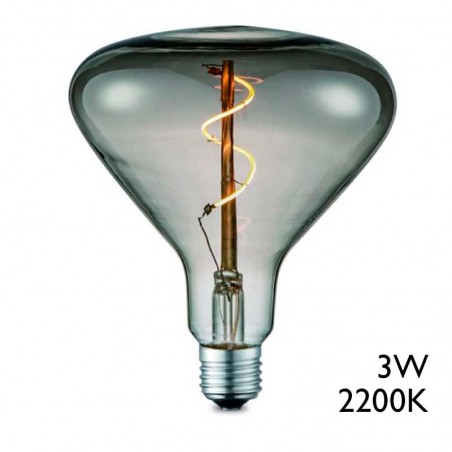 Bombilla decorativa 17cm forma embudo gris LED filamento E27 90Lm 2200º K