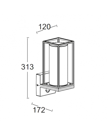Black outdoor wall lamp 31.3cm made of aluminum and glass E27 IP44 MOTION SENSOR